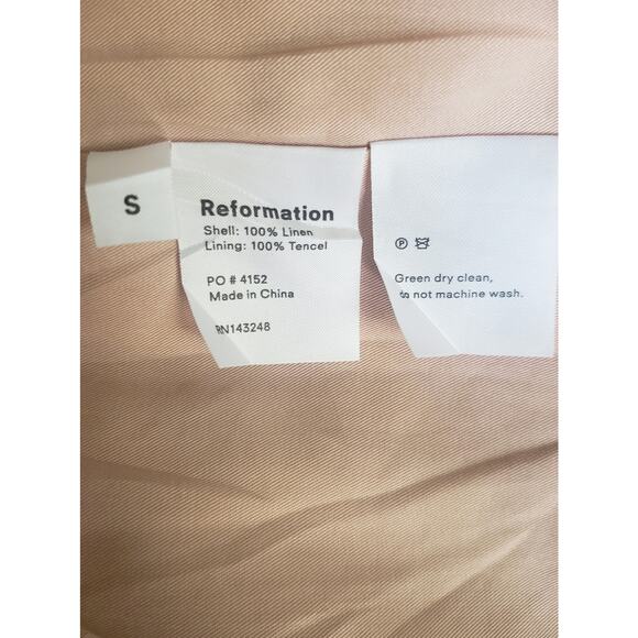Reformation Verano Blazer 100% Linen Pink Size Small - Picture 10 of 10
